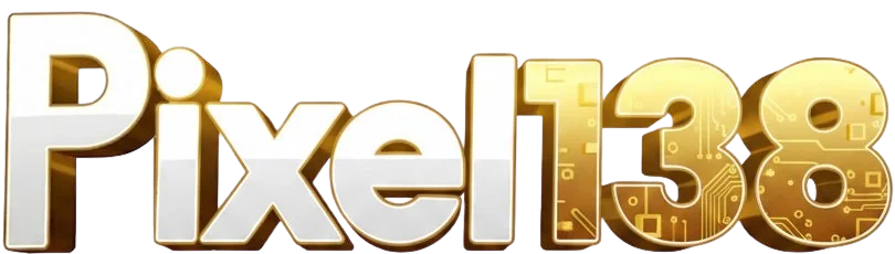 Official Pixel138 gold-red lion logo — pixel138joker.com premium gaming platform Indonesia